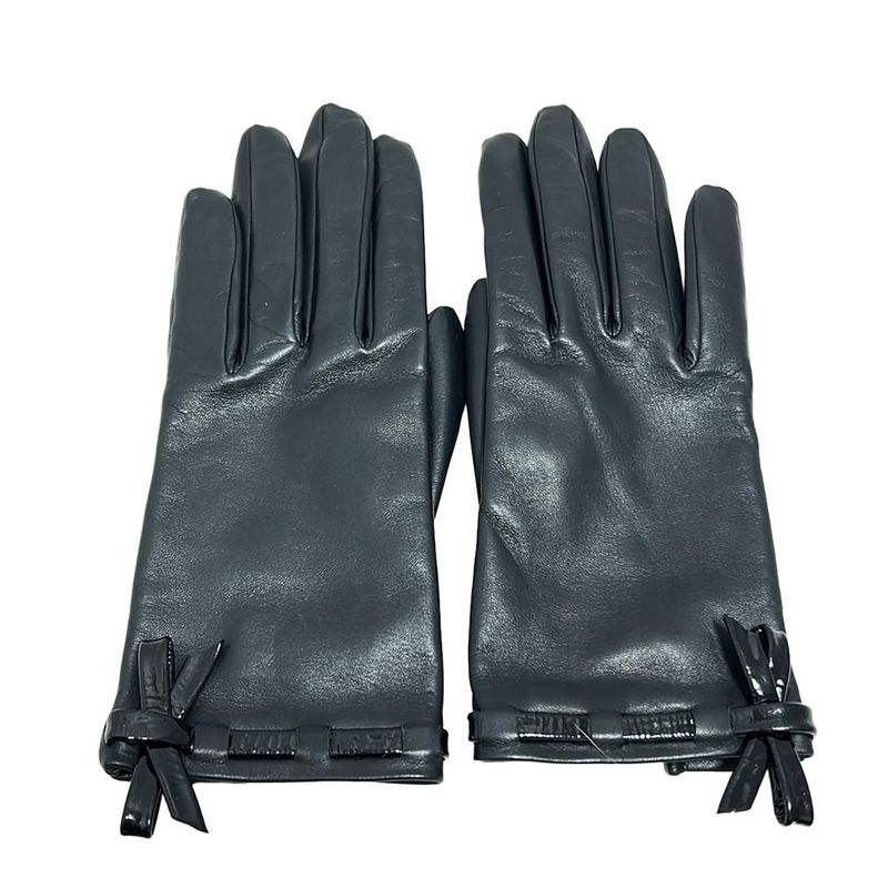 Chanel Gloves Women - Black Ribbon Leather  Lambskin