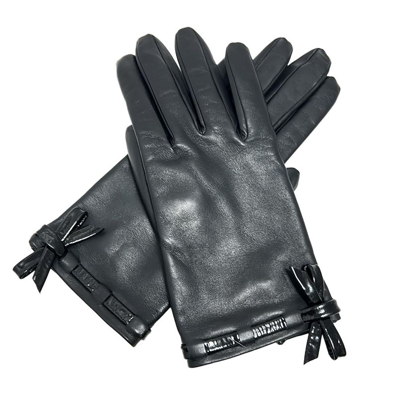 Chanel Gloves Women - Black Ribbon Leather  Lambskin