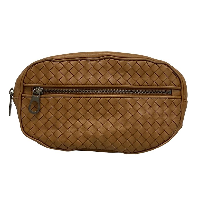 Bottega Veneta Intrecciato Brown Leather Waist Pouch