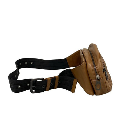 Bottega Veneta Intrecciato Brown Leather Waist Pouch