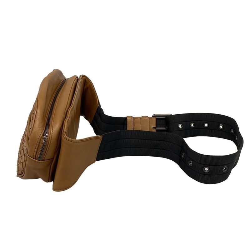 Bottega Veneta Intrecciato Brown Leather Waist Pouch