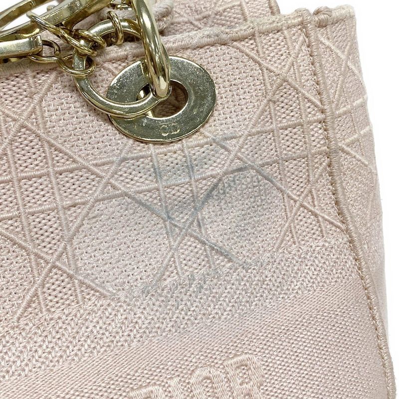 Dior/christian Dior Tote Lady Deelight Medium Bag Pink Gold Hardware /canage
