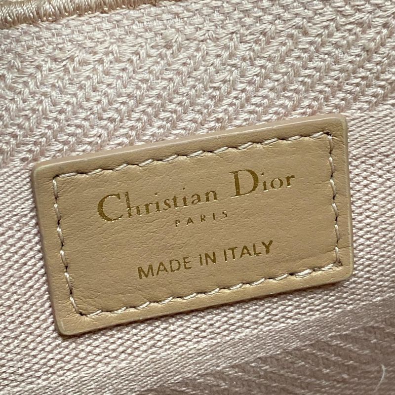 Dior/christian Dior Tote Lady Deelight Medium Bag Pink Gold Hardware /canage