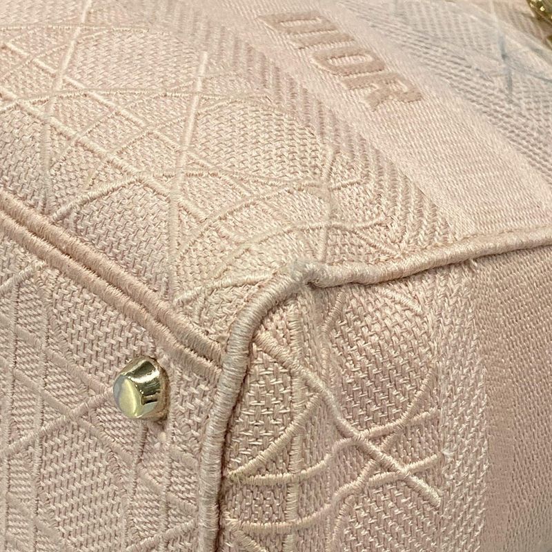 Dior/christian Dior Tote Lady Deelight Medium Bag Pink Gold Hardware /canage