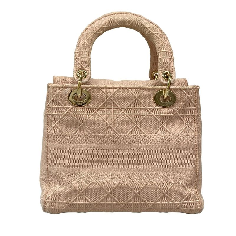 Dior/christian Dior Tote Lady Deelight Medium Bag Pink Gold Hardware /canage
