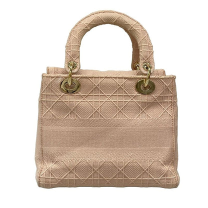 Dior/christian Dior Tote Lady Deelight Medium Bag Pink Gold Hardware /canage