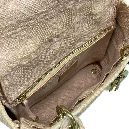 Dior/christian Dior Tote Lady Deelight Medium Bag Pink Gold Hardware /canage