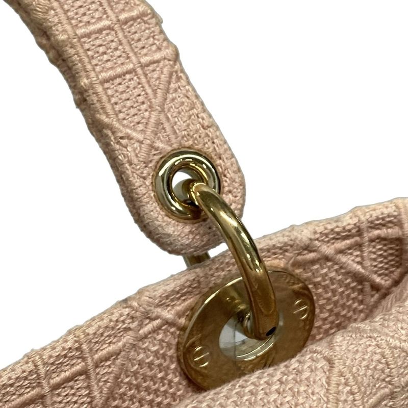 Dior/christian Dior Tote Lady Deelight Medium Bag Pink Gold Hardware /canage