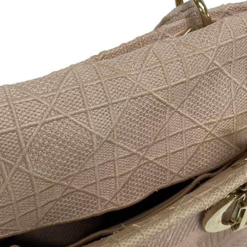 Dior/christian Dior Tote Lady Deelight Medium Bag Pink Gold Hardware /canage