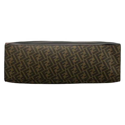 Fendi Tote Bag Zucca Pattern 7va480 Brown And Black 2way Leather