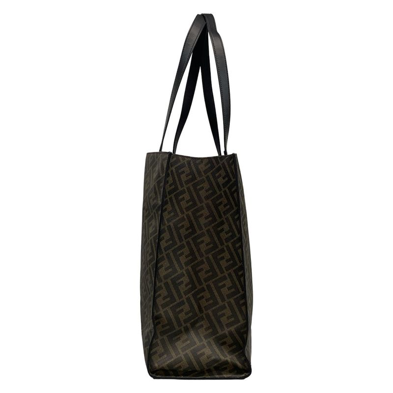 Fendi Tote Bag Zucca Pattern 7va480 Brown And Black 2way Leather