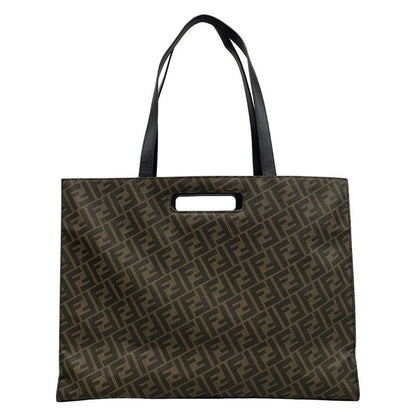 Fendi Tote Bag Zucca Pattern 7va480 Brown And Black 2way Leather