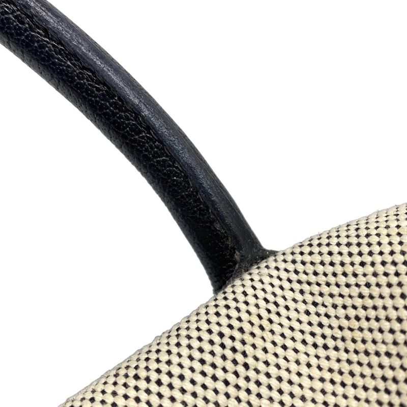 Hermes Garden Party PM Tote Bag Ivory×black