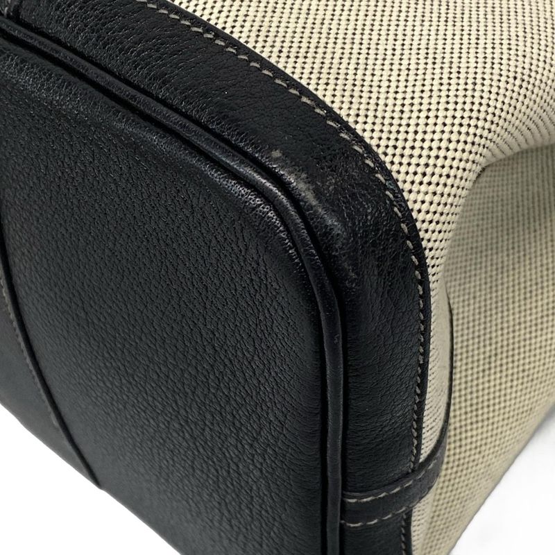 Hermes Garden Party PM Tote Bag Ivory×black