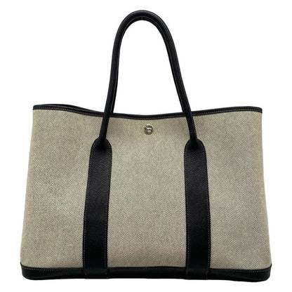 Hermes Garden Party PM Tote Bag Ivory×black