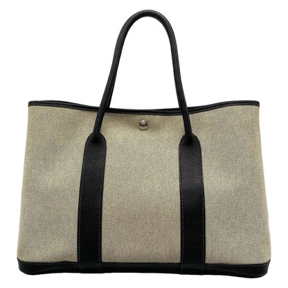 Hermes Garden Party PM Tote Bag Ivory×black