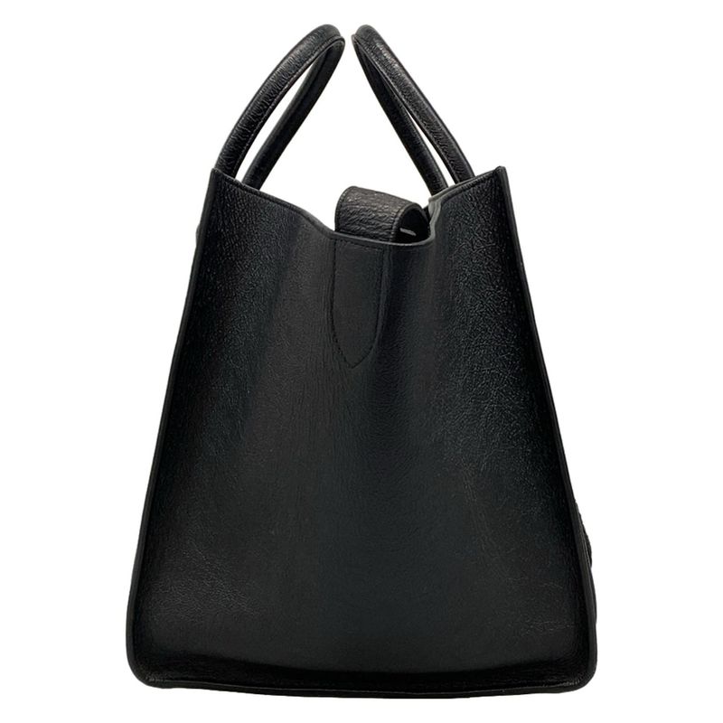 Celine Tote Bag Luggage Small Square Phantom Black Leather
