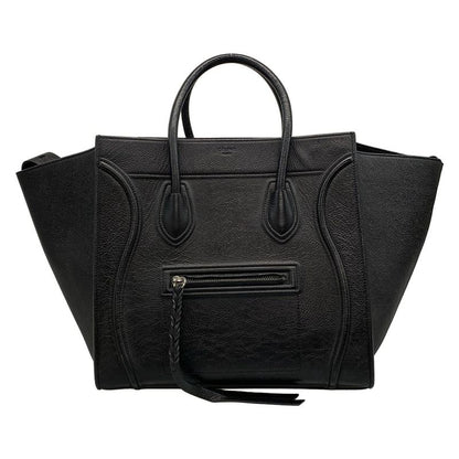 Celine Tote Bag Luggage Small Square Phantom Black Leather