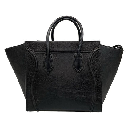 Celine Tote Bag Luggage Small Square Phantom Black Leather