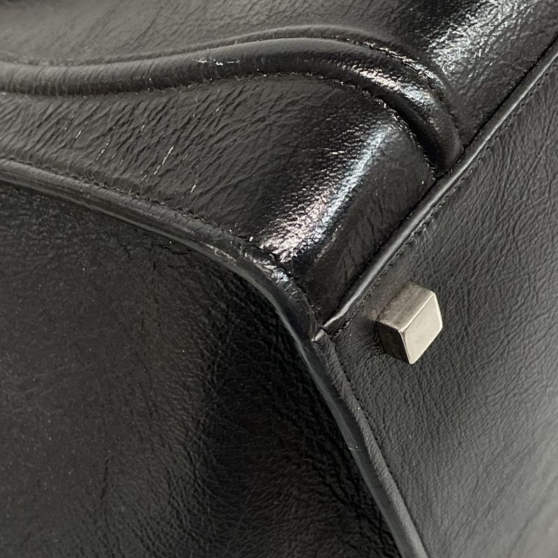 Celine Tote Bag Luggage Small Square Phantom Black Leather