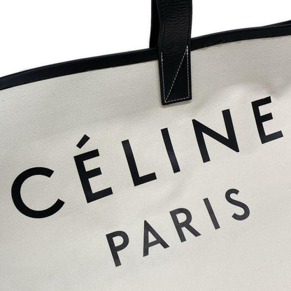 Celine Tote Bag Made In Tote Medium White And Black Leather
