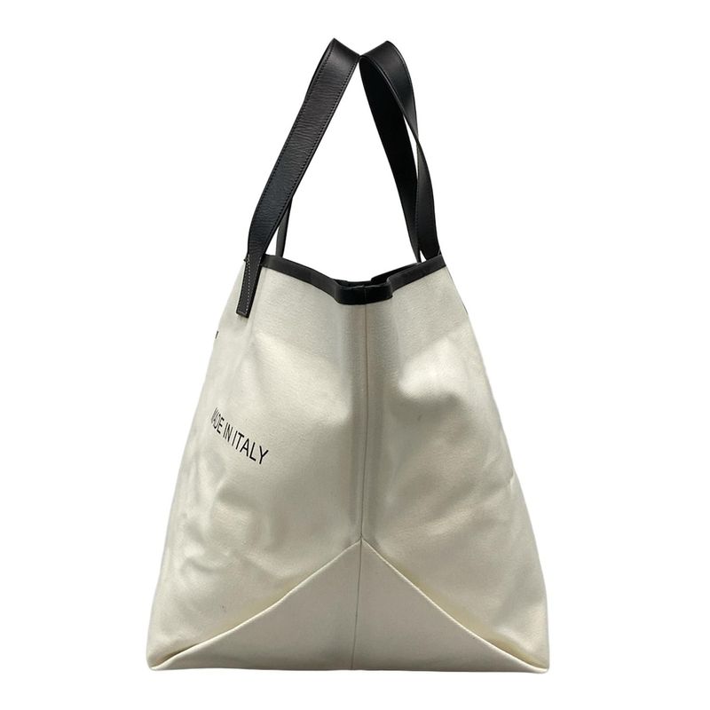 Celine Tote Bag Made In Tote Medium White And Black Leather