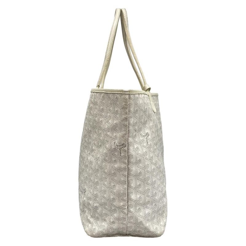 Goyard Tote Bag Saint Louis PM White Leather