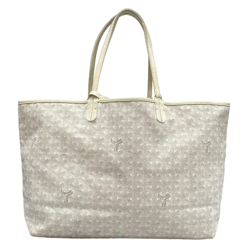 Goyard Tote Bag Saint Louis PM White Leather