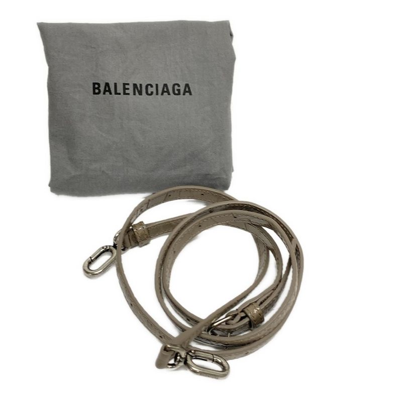 Balenciaga Handbag Hourglass Top Handle Small 593546 Beige Shape Pursed Leather