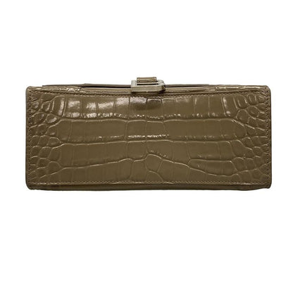 Balenciaga Handbag Hourglass Top Handle Small 593546 Beige Shape Pursed Leather