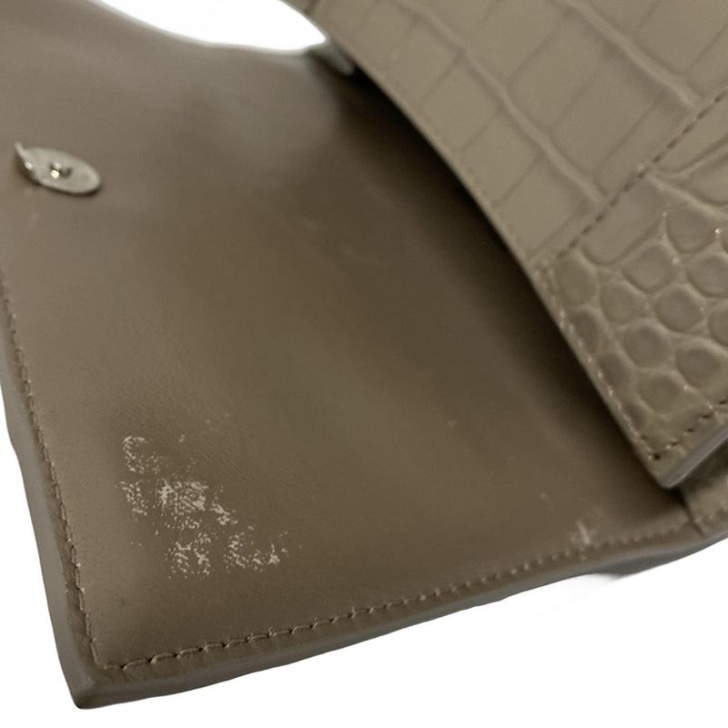 Balenciaga Handbag Hourglass Top Handle Small 593546 Beige Shape Pursed Leather