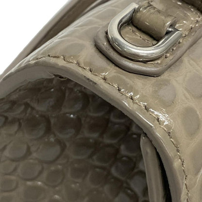 Balenciaga Handbag Hourglass Top Handle Small 593546 Beige Shape Pursed Leather