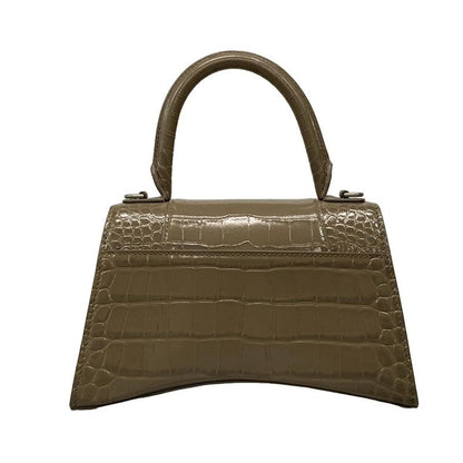 Balenciaga Handbag Hourglass Top Handle Small 593546 Beige Shape Pursed Leather