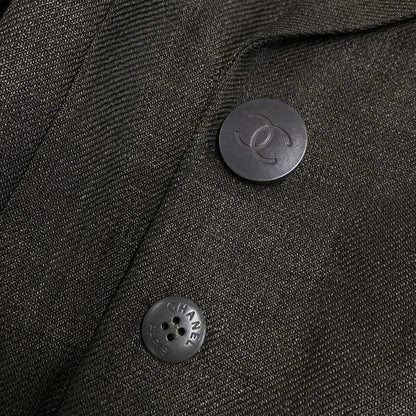 Chanel Jacket Size 38 M Women's P09877 Dark Brown Long Sleeves/spring/fall