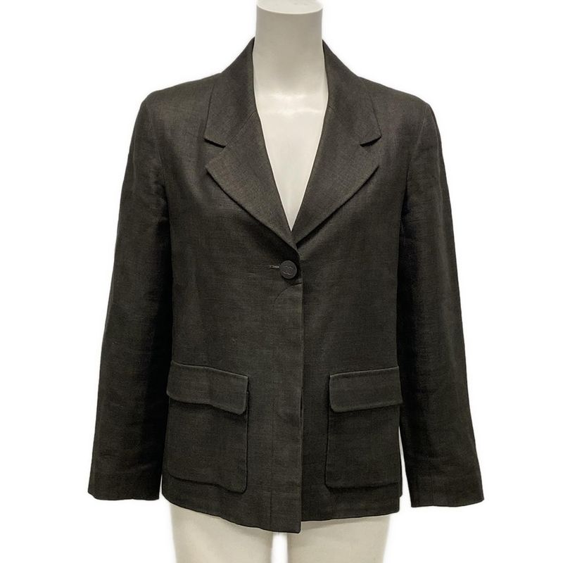 Chanel Jacket Size 38 M Women's P09877 Dark Brown Long Sleeves/spring/fall