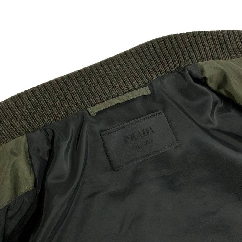 Prada Blouson Size 46 S Men's Sga038 Dark Green Zip-up/cotton/bomber Jacket