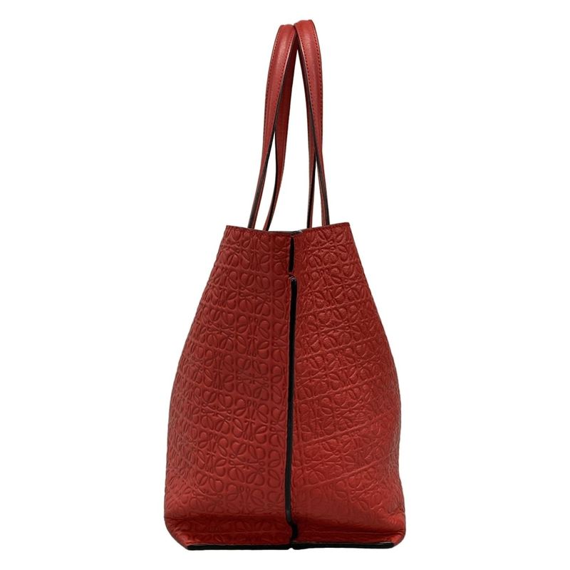 Loewe Tote Bag T-shopper Bag/repeat Red Leather