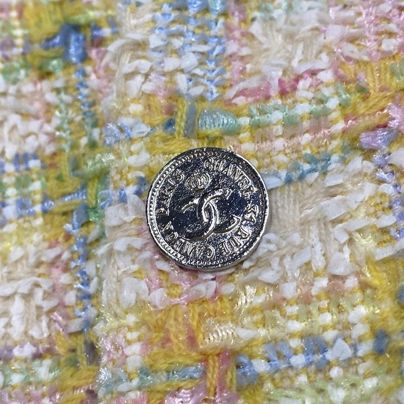 Chanel Jacket Size 38 M Women's P06401 Yellow X Ivory X Multi Long Sleeves /