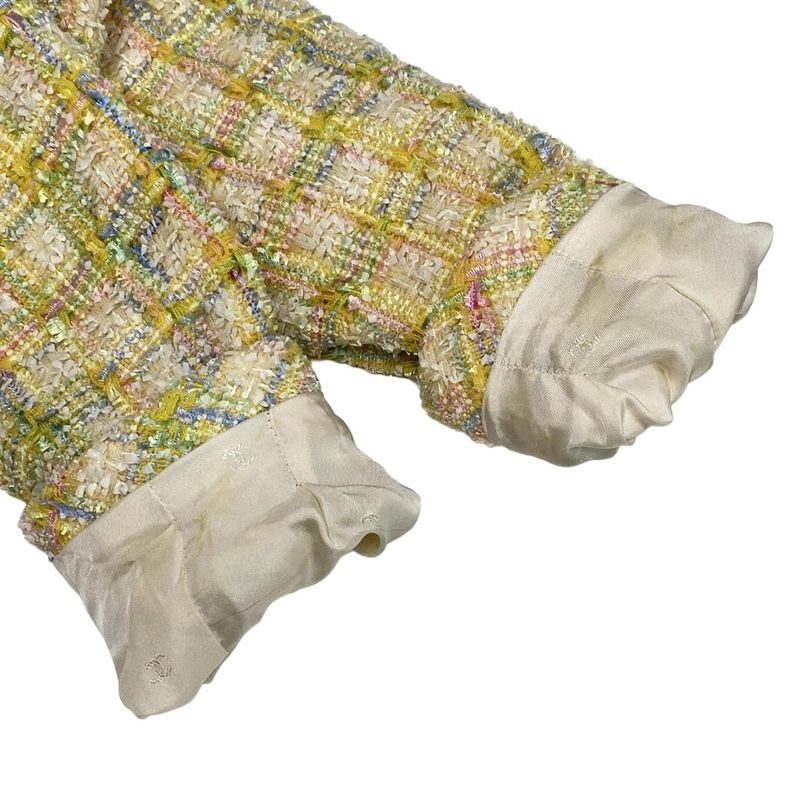 Chanel Jacket Size 38 M Women's P06401 Yellow X Ivory X Multi Long Sleeves /