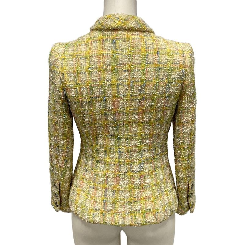 Chanel Jacket Size 38 M Women's P06401 Yellow X Ivory X Multi Long Sleeves /