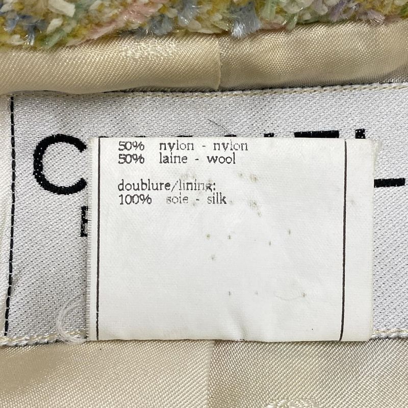 Chanel Jacket Size 38 M Women's P06401 Yellow X Ivory X Multi Long Sleeves /