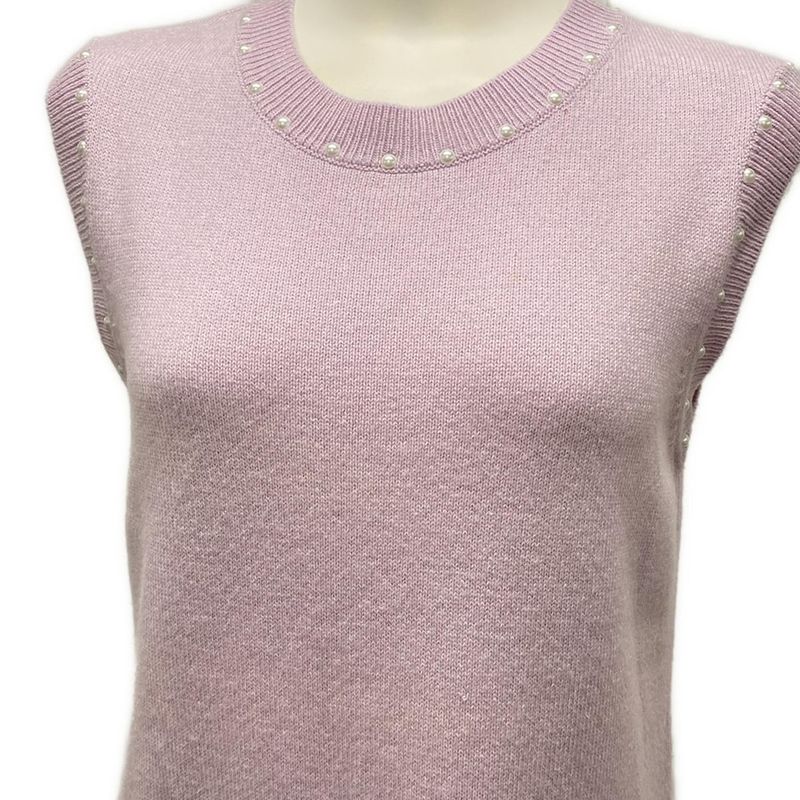 Chanel Dress Size 38 M Women's P53637 Light Pink Crewneck/sleeveless/knee