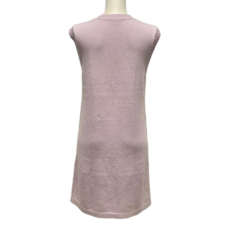 Chanel Dress Size 38 M Women's P53637 Light Pink Crewneck/sleeveless/knee
