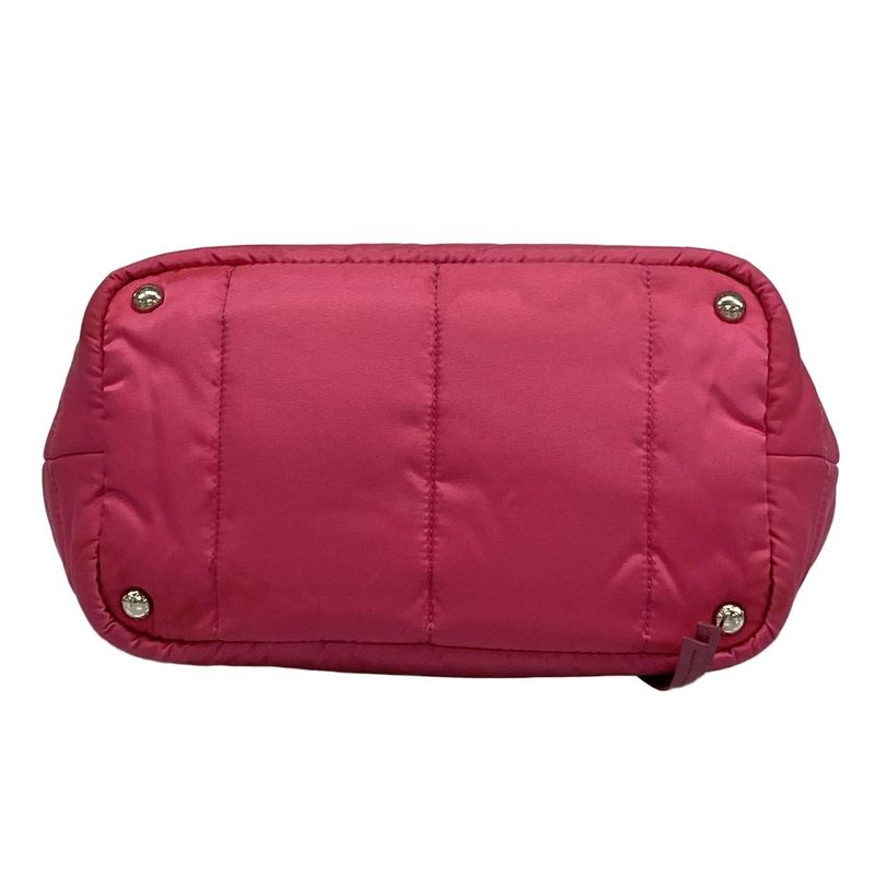 Prada Tote Bag Tessuto Bomber Pink Leather