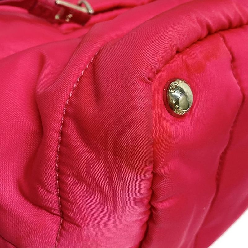Prada Tote Bag Tessuto Bomber Pink Leather