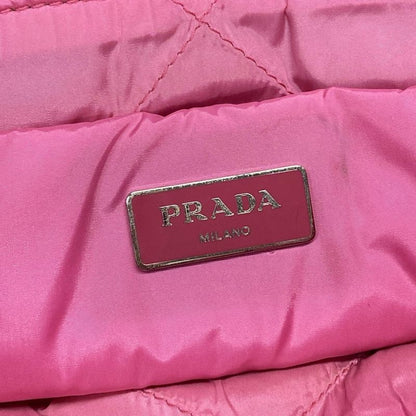 Prada Tote Bag Tessuto Bomber Pink Leather