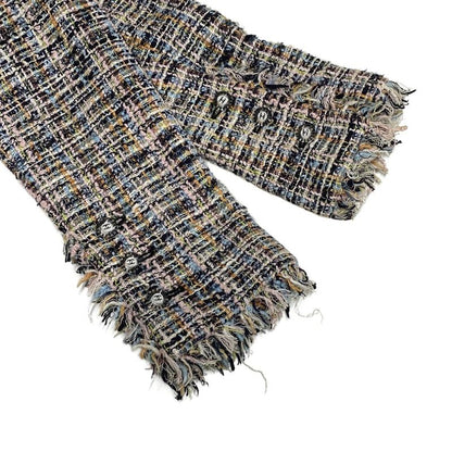 Chanel Jacket Size 38 M Women's P23159 Light Pink X Navy X Multi Long Sleeves /