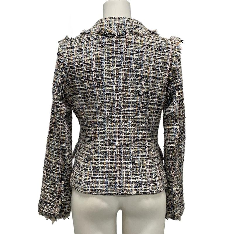 Chanel Jacket Size 38 M Women's P23159 Light Pink X Navy X Multi Long Sleeves /