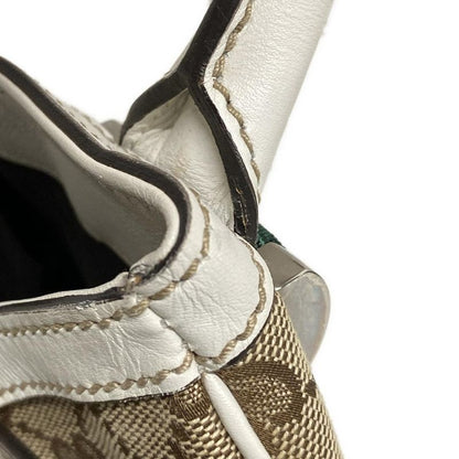 Gucci Tote Bag Matchball/gg Pattern 232971 Beige/brown/white Leather