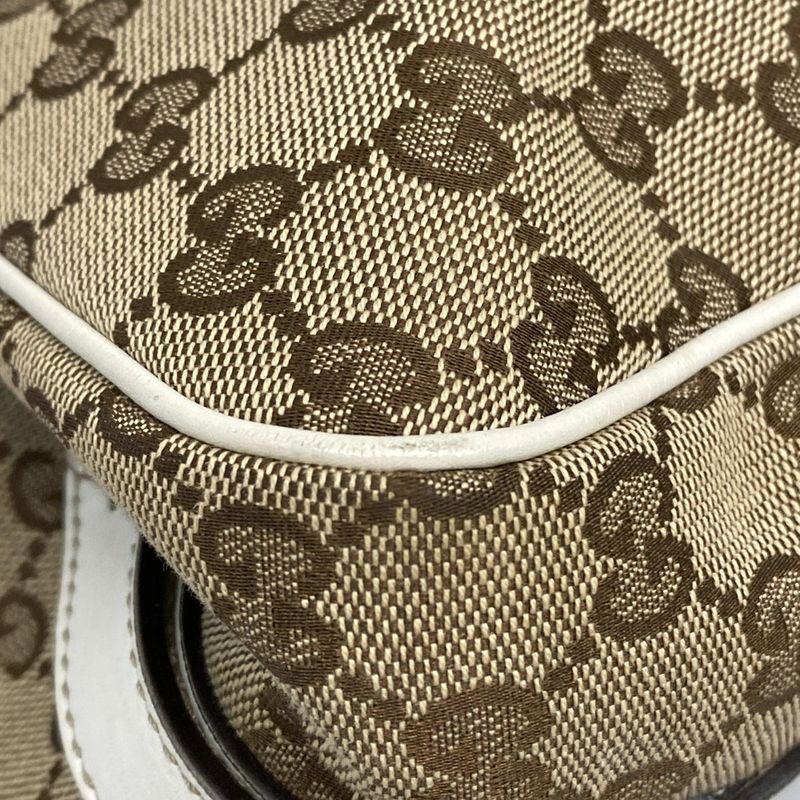 Gucci Tote Bag Matchball/gg Pattern 232971 Beige/brown/white Leather